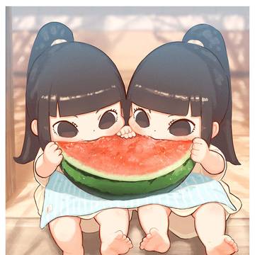 かぶりつくふたご