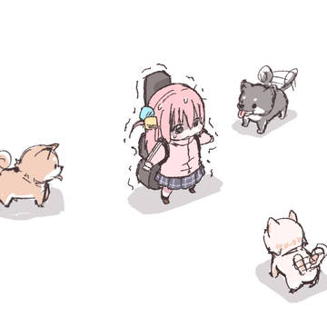 ワンコにからまれるぼっち