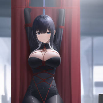 被缚乳胶少女