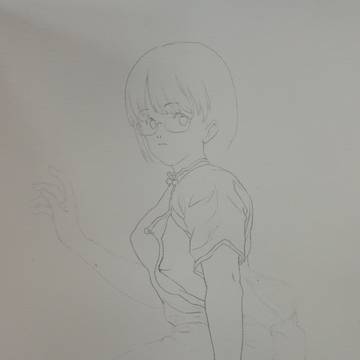 旗袍女子橫向像