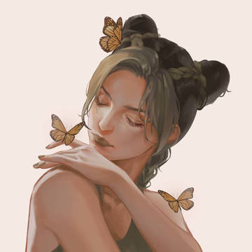 蝴蝶与少女的心事