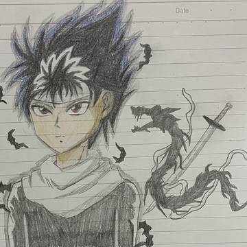 飛影 黒炎竜・剣・包帯のLOGO的な添え