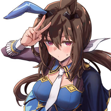 照れながらピースをしてくれるアドマイヤベガ