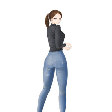 振り返る女の子　おけつの練習