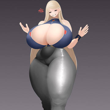 少年を見下す巨女Giant woman looking down