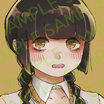 【販売中】黒髪三つ編みの照れてる女の子のアイコン