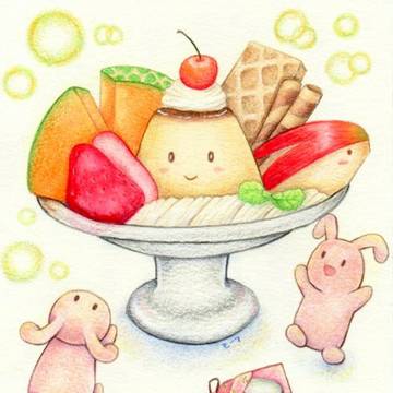 ウサギさんのプリンアラモード