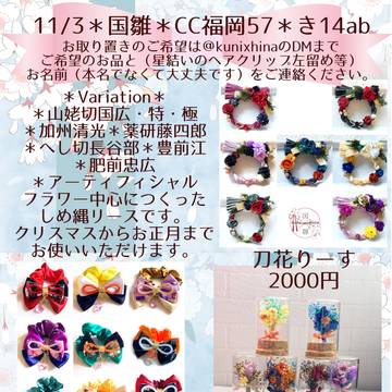 11/3＊国雛＊CC福岡57＊き14ab＊おしながき