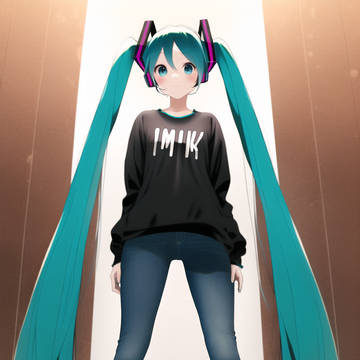 Miku with blue jeans