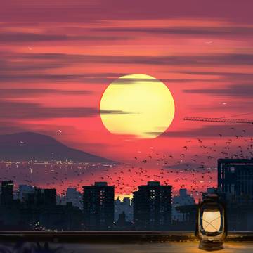 其实想在天台上和猫一起看落日本当は天台で猫と夕日を見たかったので