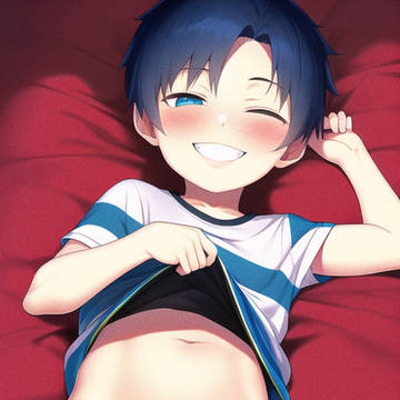 お腹を見せてくるショタ