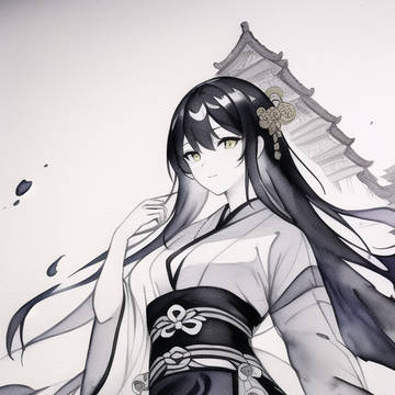 【AI】新画风,水墨国风汉服