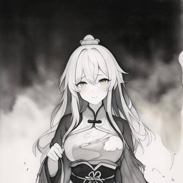 【AI】新画风,水墨国风汉服2