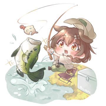 戌神ころね - Fishing dog