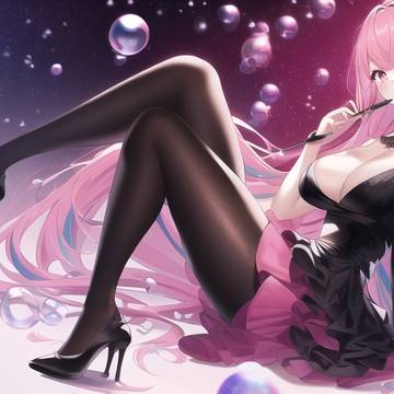 粉色女孩 黑/白礼服