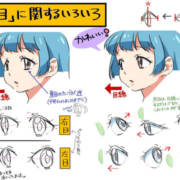 奥側の目を自然に描くコツ