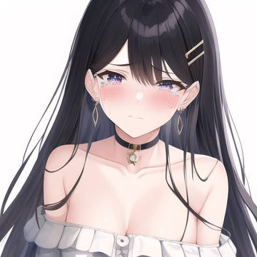 流泪黑发少女