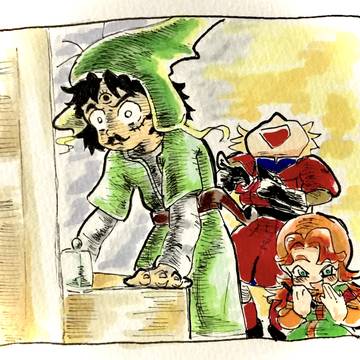 アルスは鏡を見た なんと顔に落書きされていた！