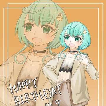 朝海てんさんお誕生日お祝いイラスト