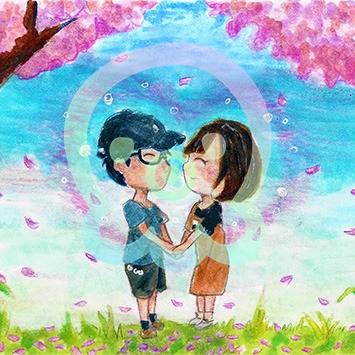 情侶情境插畫套圖