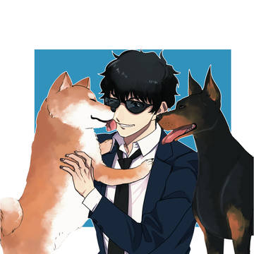柴犬とドーベルマン