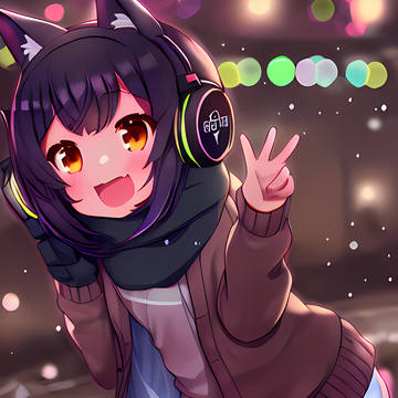 waving catgirl