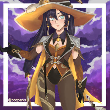 Mona with Zhongli's Aesthetics