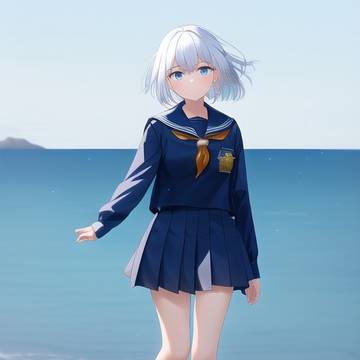 海滩边的女孩