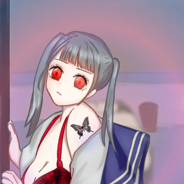 誘ってくるツインテはだけ女