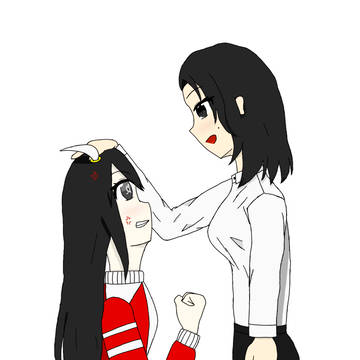 タマトレに撫でられるネグロ