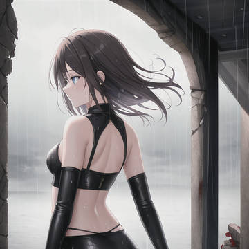 废墟中的少女