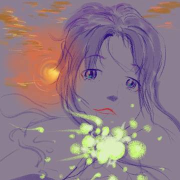 夕阳与她
