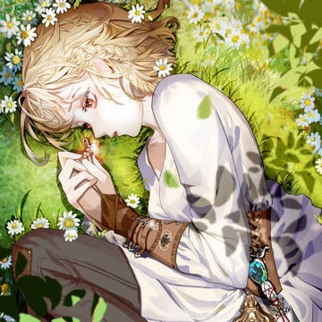 少女と花シリーズの菊花
