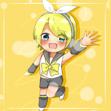 鏡音リンを描いてみた(*´▽｀*)