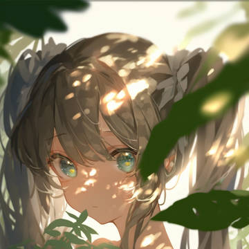 自然の中で女の子