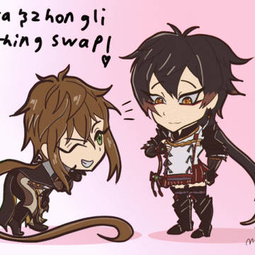 Lora & Zhongli Clothing Swap