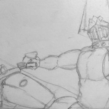 A knight riding bike