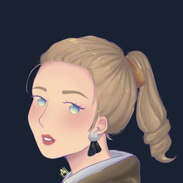 Canaria with a fluffly earring