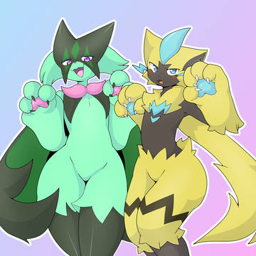 Meowscarada and Zeraora~