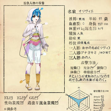 D主人公のキャラシート