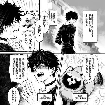 孫タヌキと祖父タヌキ