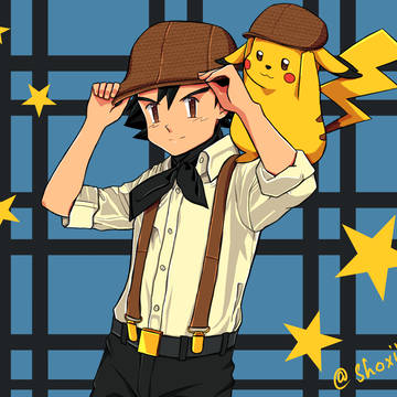 Pokemon Satoshi and Pikachu