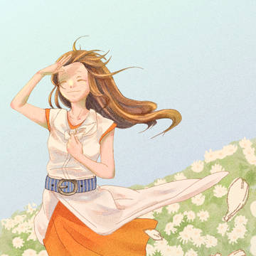白い花と風