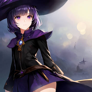 Cute purple witch