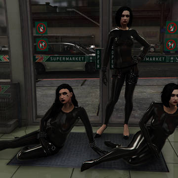 Three Latex Girls Posing