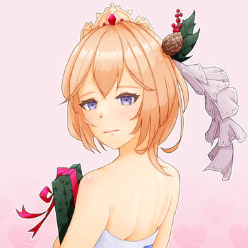 プレゼントを大切そうに胸に抱えるクリスマスエウロペ