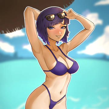 Yelan at the beach