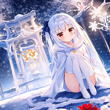 A girl in snowy days