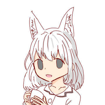 コーヒーカップを持つ白髪の女の子