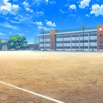 フリー素材 背景 学校 校庭 (再投稿)